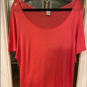 Pandemonium Pink 1x Women’s Blouse 50% Pima Cotton 50% Modal